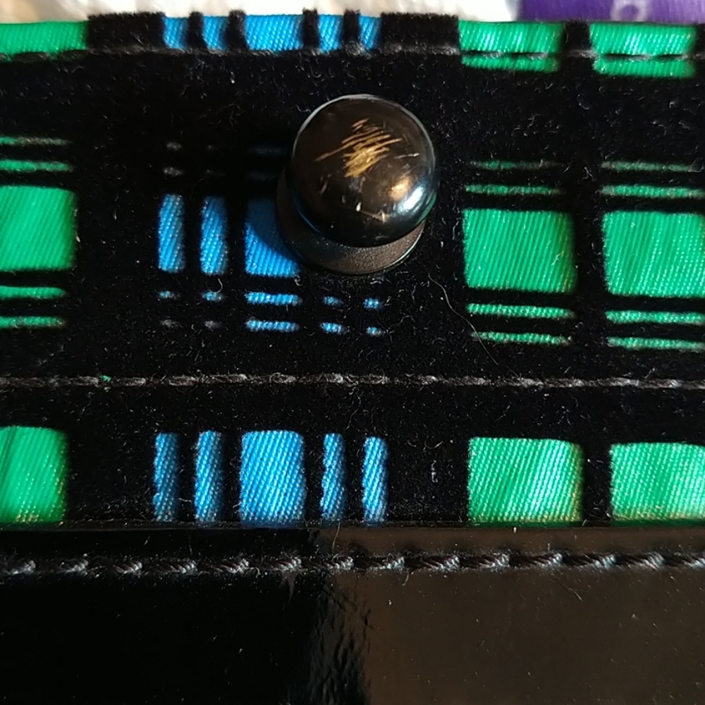 Kipling Blue/Black/Green Checked Bag - image 8